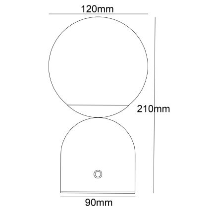 Globo - Lampe de table tactile à intensité variable LED/2,5W/3,7V 2700/4000/65000K 1800 mAh USB noir