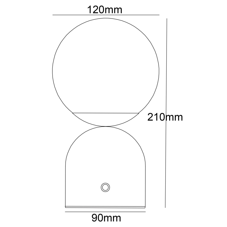 Globo - Lampe de table tactile à intensité variable LED/2,5W/3,7V 2700/4000/65000K 1800 mAh USB noir