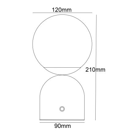 Globo - Lampe de table tactile à intensité variable LED/2,5W/3,7V 2700/4000/6500K 1800 mAh USB blanc