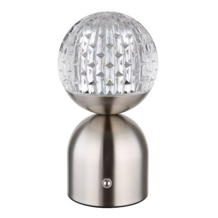 Globo - Lampada da tavolo LED dimmerabile con funzione Touch LED/2,5W/3,7V 2700/4000/6500K 1800 mAh USB cromo opaco