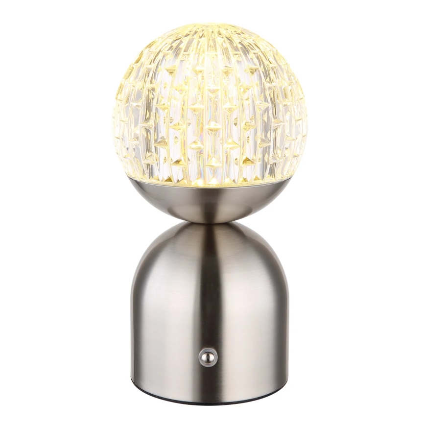 Globo - Lampada da tavolo LED dimmerabile con funzione Touch LED/2,5W/3,7V 2700/4000/6500K 1800 mAh USB cromo opaco