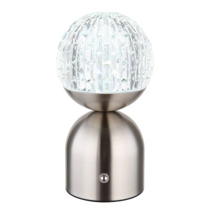 Globo - Lampada da tavolo LED dimmerabile con funzione Touch LED/2,5W/3,7V 2700/4000/6500K 1800 mAh USB cromo opaco