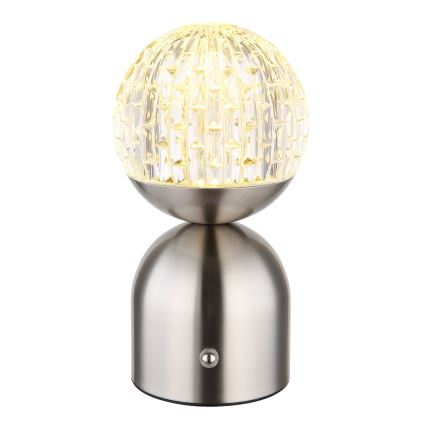 Globo - Lampe de table tactile à intensité variable LED/2,5W/3,7V 2700/4000/6500K 1800 mAh USB chrome mat