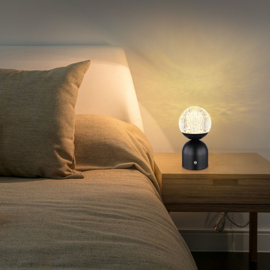 Globo - Dimmbare LED-Tischleuchte mit Touch-Funktion LED/2W/5V 2700/4000/6500K 1800 mAh schwarz