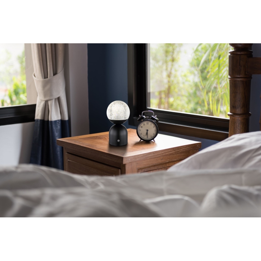Globo - Lampe de table tactile à intensité variable LED/2,5W/3,7V 2700/4000/6500K 1800 mAh USB noir