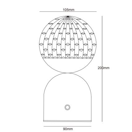 Globo - Lampe de table tactile à intensité variable LED/2,5W/3,7V 2700/4000/6500K 1800 mAh USB noir