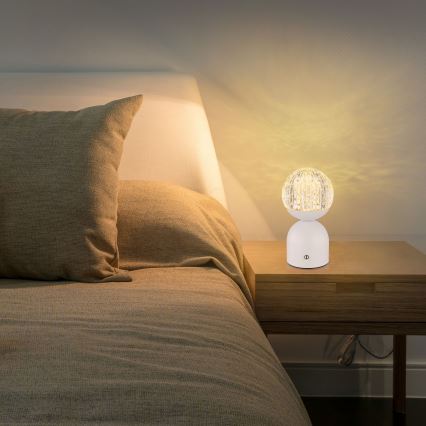 Globo - Dimmbare LED-Tischleuchte mit Touch-Funktion LED/2W/5V 2700/4000/65000K 1800 mAh weiß