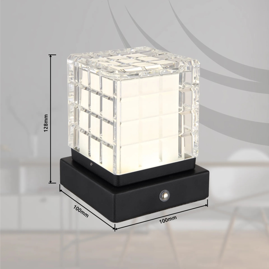 Globo - Lampada da tavolo LED dimmerabile con funzione Touch LED/2,5W/3,7V 2700K/4000K/6500K 1800 mAh USB nero