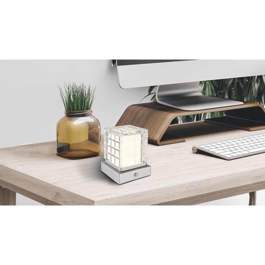 Globo - Lampada da tavolo LED dimmerabile con funzione Touch LED/2,5W/3,7V 2700K/4000K/6500K 1800 mAh USB cromo opaco