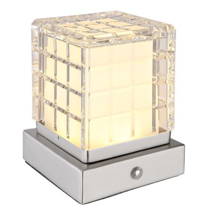 Globo - Lampada da tavolo LED dimmerabile con funzione Touch LED/2,5W/3,7V 2700K/4000K/6500K 1800 mAh USB cromo opaco