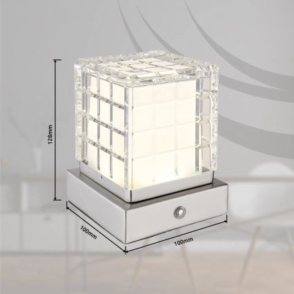 Globo - Lampada da tavolo LED dimmerabile con funzione Touch LED/2,5W/3,7V 2700K/4000K/6500K 1800 mAh USB cromo opaco