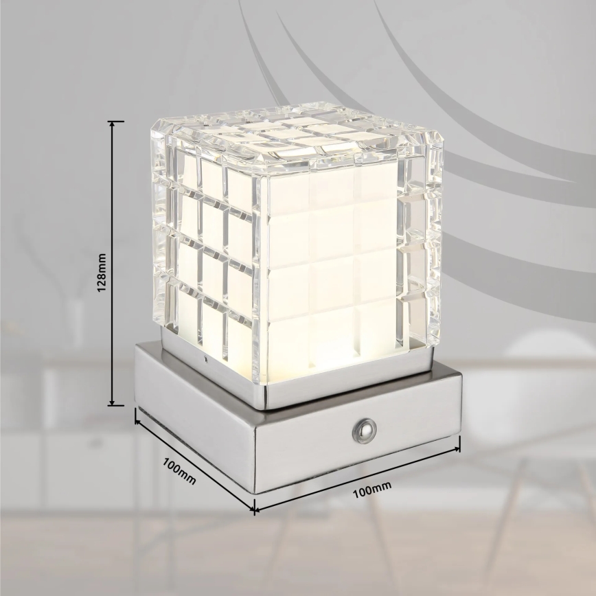 Globo - Lampada da tavolo LED dimmerabile con funzione Touch LED/2,5W/3,7V 2700K/4000K/6500K 1800 mAh USB cromo opaco