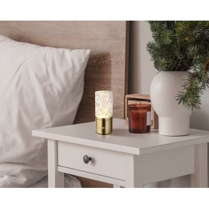 Globo - Lampe de table tactile à intensité variable LED/2,5W/3,7V 2700K/4000K/6500K 1800 mAh USB doré