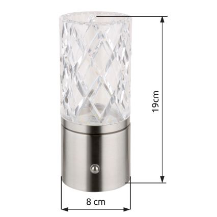 Globo - Lampada da tavolo LED dimmerabile con funzione Touch LED/2,5W/3,7V 2700K/4000K/6500K 1800 mAh USB cromo opaco