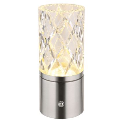 Globo - Lampe de table tactile à intensité variable LED/2,5W/3,7V 2700K/4000K/6500K 1800 mAh USB chrome mat
