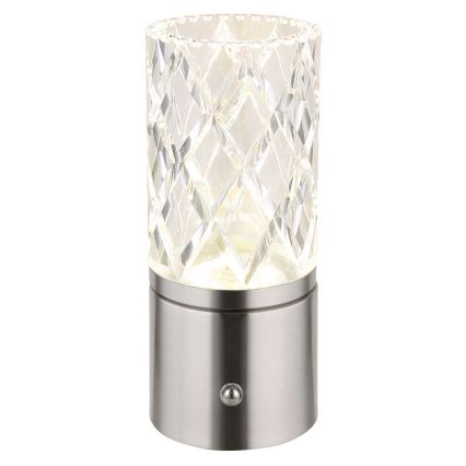 Globo - Lampe de table tactile à intensité variable LED/2,5W/3,7V 2700K/4000K/6500K 1800 mAh USB chrome mat