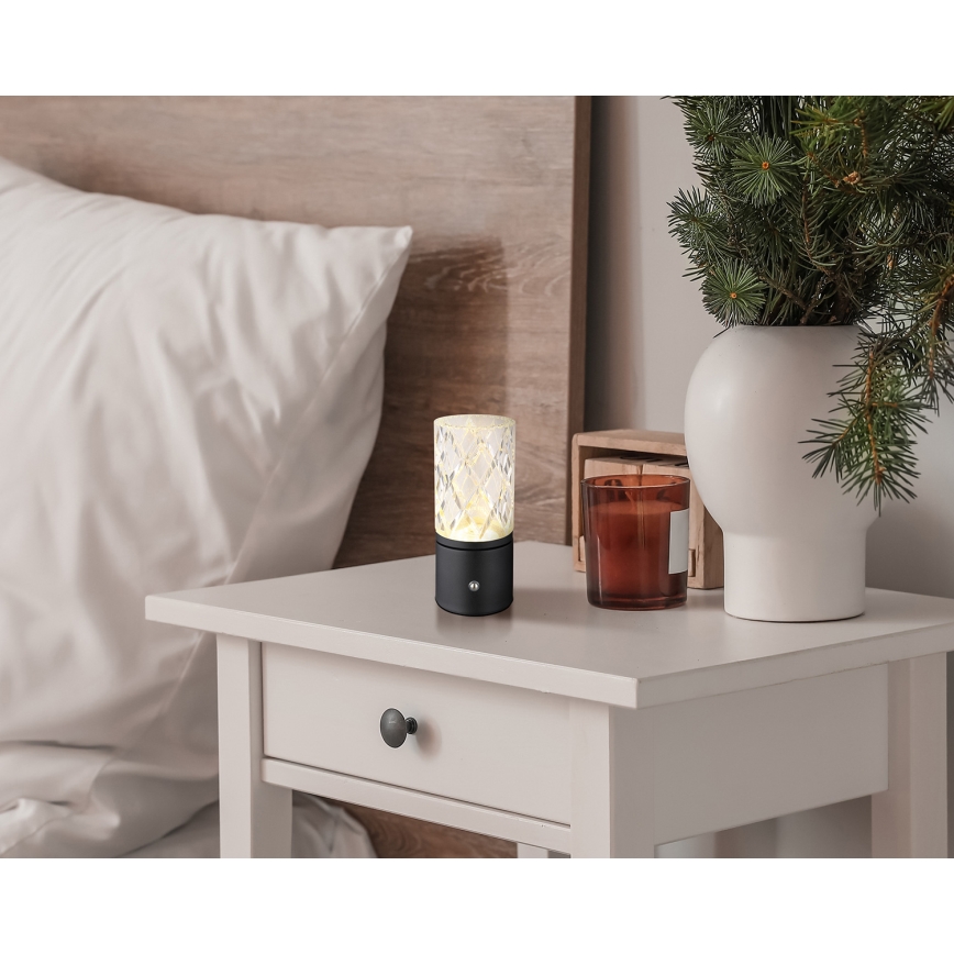 Globo - Lampe de table tactile à intensité variable LED/2,5W/3,7V 2700K/4000K/6500K 1800 mAh USB noir