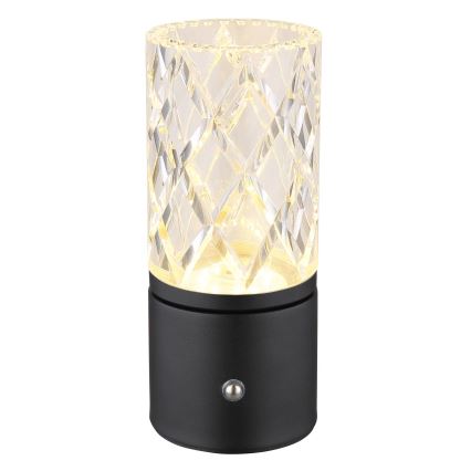 Globo - Lampe de table tactile à intensité variable LED/2,5W/3,7V 2700K/4000K/6500K 1800 mAh USB noir