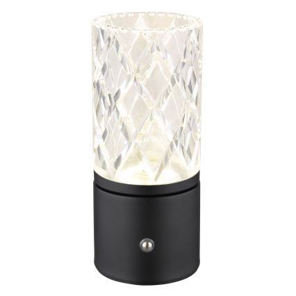Globo - Lampe de table tactile à intensité variable LED/2,5W/3,7V 2700K/4000K/6500K 1800 mAh USB noir