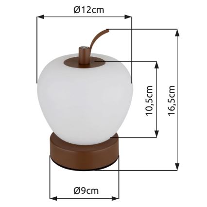 Globo - Lampada da tavolo LED dimmerabile con funzione Touch LED/2W/3,7V 2700K/4000K/6500K 1200 mAh USB marrone