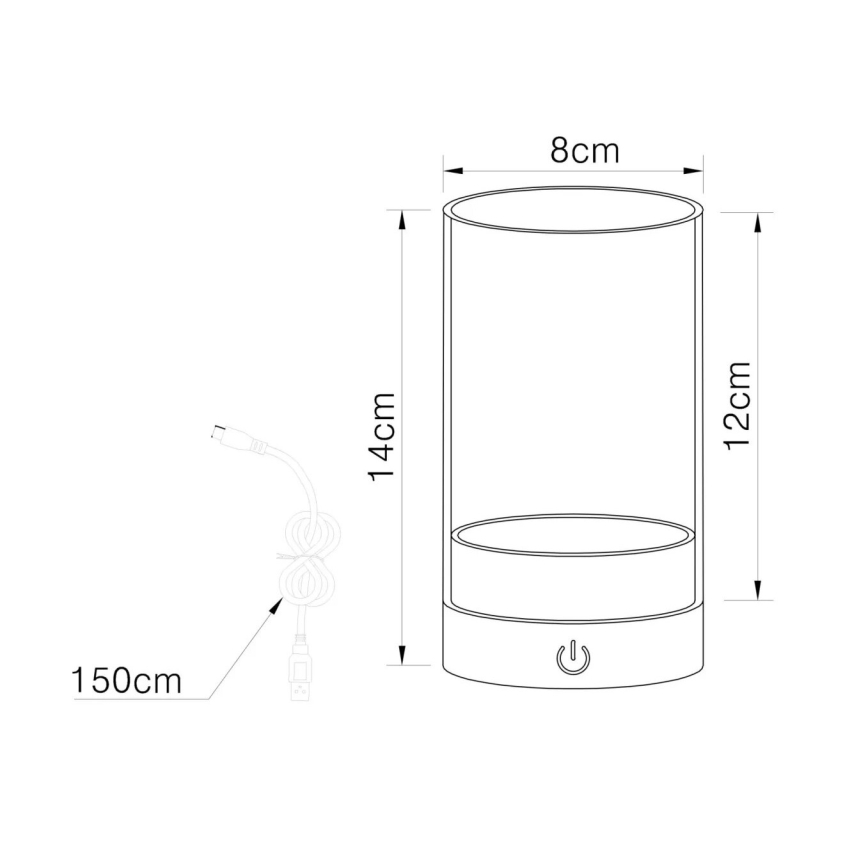 Globo - LED da esterno dimmerabile ricaricabile touch lampada da tavolo LED/2W/3,7V 2700/4000/6500K 1200mAh IP44 marrone