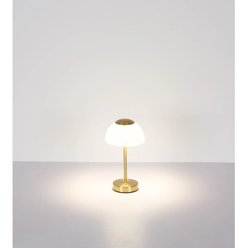 Globo - Wiederaufladbare, dimmbare LED-Tischlampe LED/2,5W/5V 1800 mAh 2700K/4000K/6500K Messing