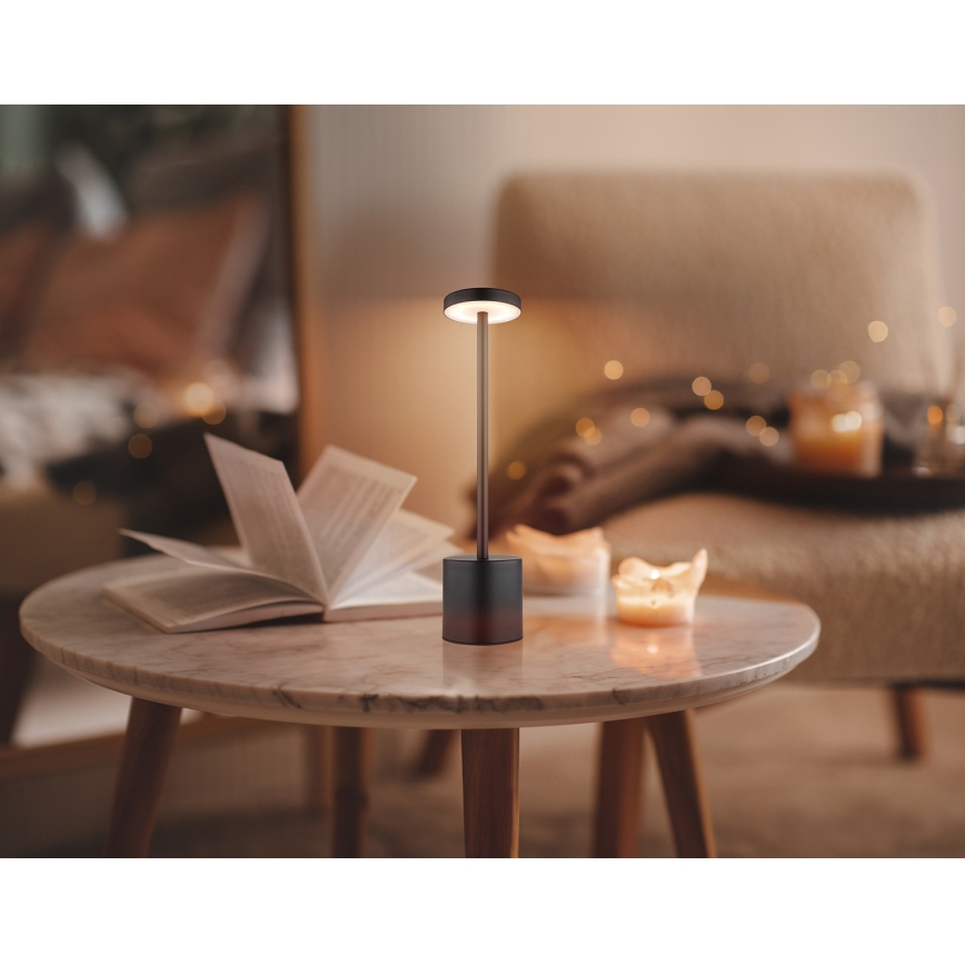 Globo - Dimmbare LED-Tischleuchte mit Touch-Funktion LED/1,2W/3,7V 2000K/3500K/7000K 1200 mAh USB schwarz