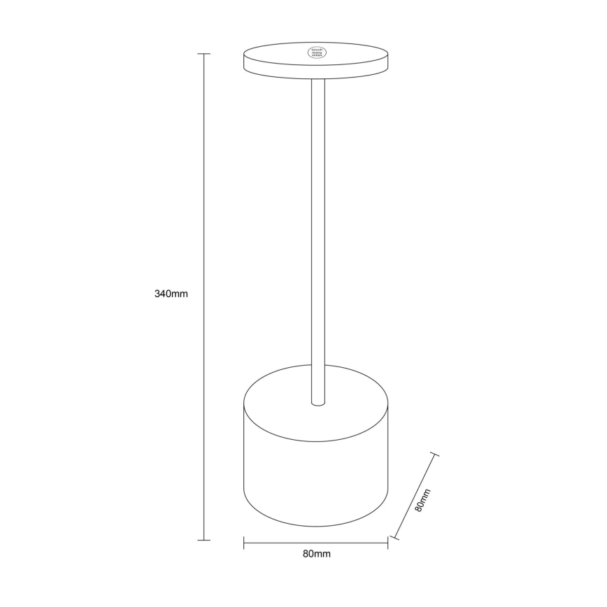 Globo - Lampe de table tactile à intensité variable LED/1,2W/3,7V 2000K/3500K/7000K 1200 mAh USB chrome mat