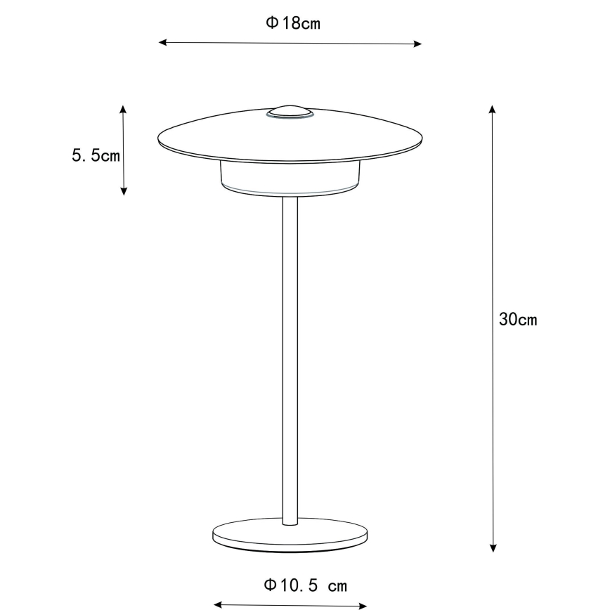 Globo - LED da esterno ricaricabile touch lampada da tavolo LED/3W/3,7V 1800/2700/3000K IP44 1800 mAh nero