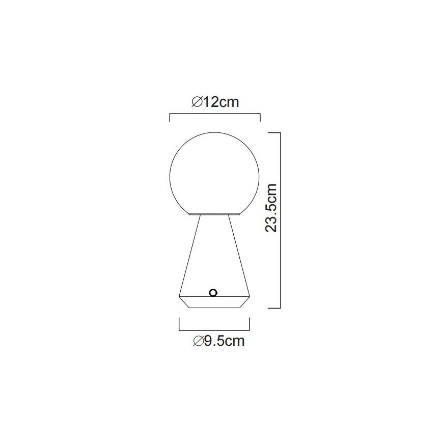 Globo - Lampe de table extérieure tactile LED dimmable LED/1,5W/5V 3000/4500/6500K 1800 mAh IP41 noire