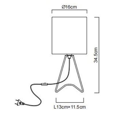 Globo - Lampe de table 1xE14/40W/230V grise