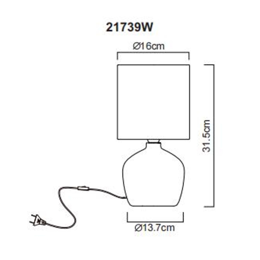 Globo - Lampada da tavolo 1xE14/40W/230V bianco