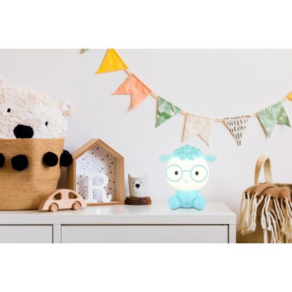 Globo - Kleine aufladbare LED-Kinder-Nachtleuchte mit Dimm-Funktion LED/1W/5V 500 mAh blau