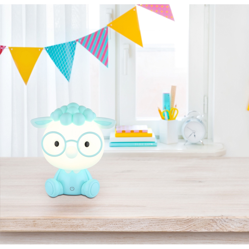 Globo - Kleine aufladbare LED-Kinder-Nachtleuchte mit Dimm-Funktion LED/1W/5V 500 mAh blau