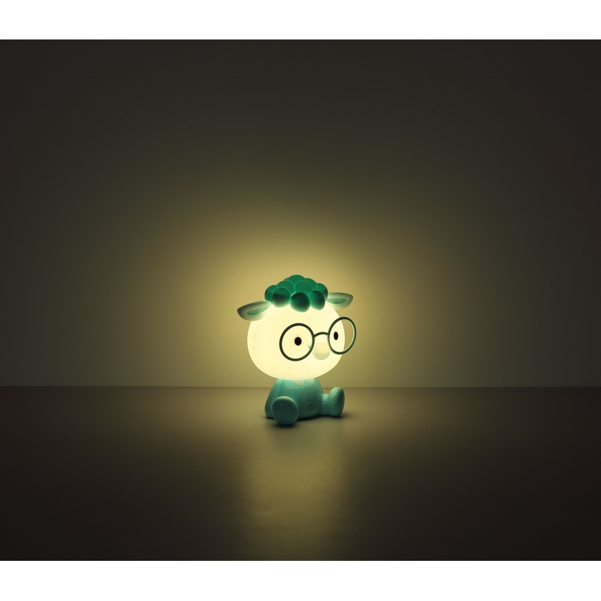 Globo - Kleine aufladbare LED-Kinder-Nachtleuchte mit Dimm-Funktion LED/1W/5V 500 mAh blau
