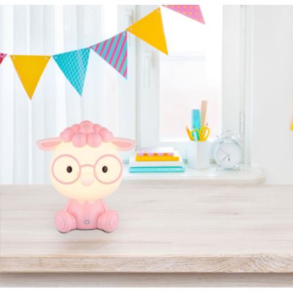 Globo - Kleine aufladbare LED-Kinder-Nachtleuchte mit Dimm-Funktion LED/1W/5V 500 mAh rosa