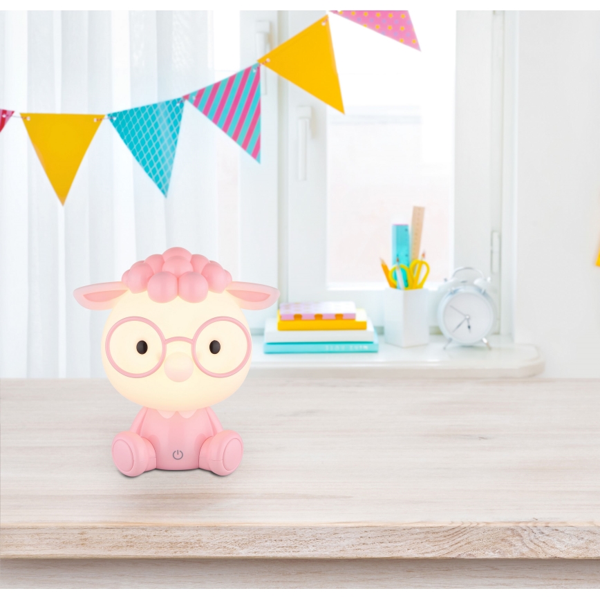 Globo - Kleine aufladbare LED-Kinder-Nachtleuchte mit Dimm-Funktion LED/1W/5V 500 mAh rosa