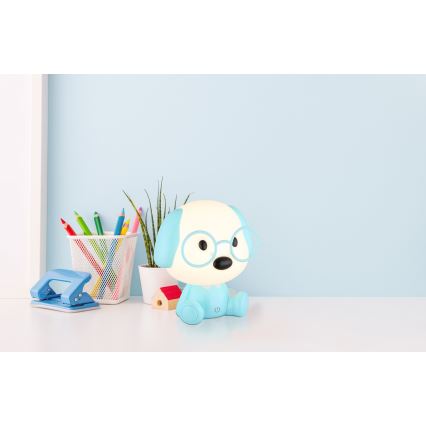 Globo - Kleine aufladbare LED-Kinder-Nachtleuchte mit Dimm-Funktion LED/1W/5V 500 mAh blau