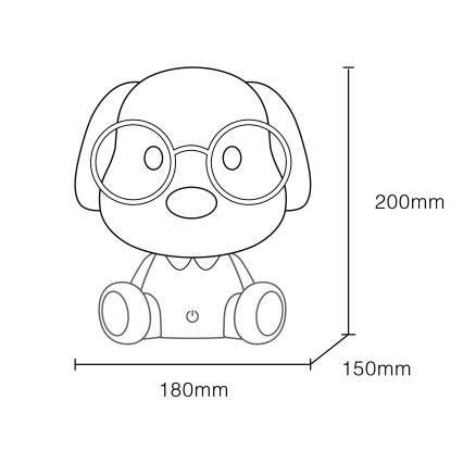 Globo - Petite veilleuse rechargeable à intensité variable pour enfants LED/1W/5V 500 mAh bleu