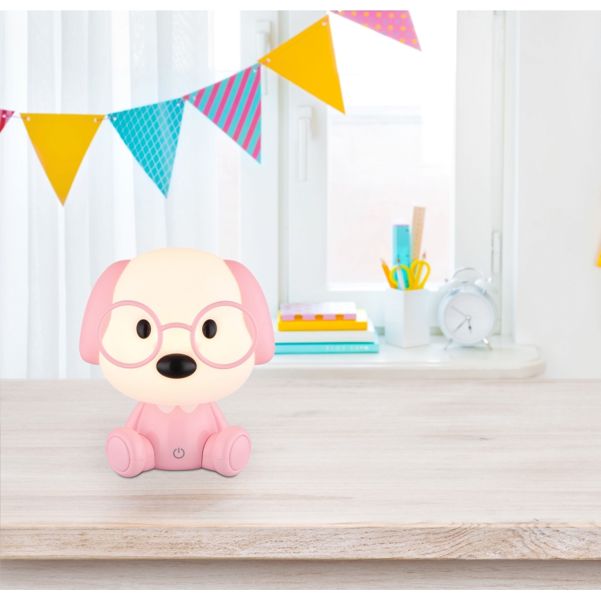 Globo - LED Dimmerabile ricaricabile per bambini notte piccola lampada LED/1W/5V 500 mAh rosa