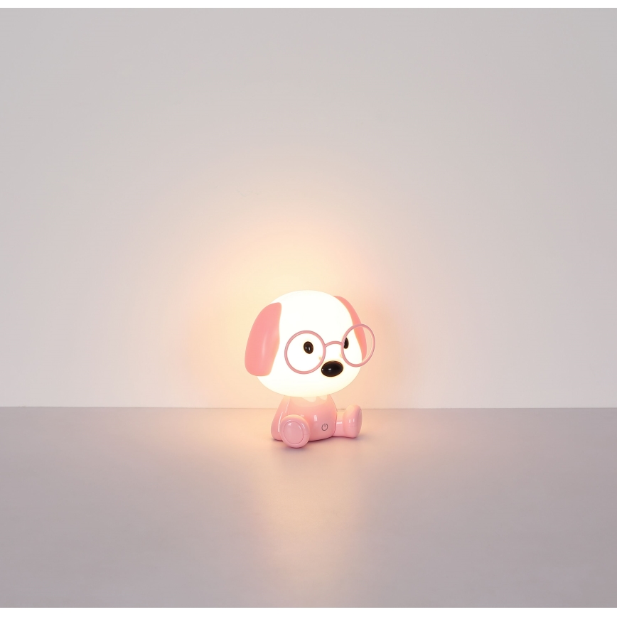Globo - LED Dimmerabile ricaricabile per bambini notte piccola lampada LED/1W/5V 500 mAh rosa