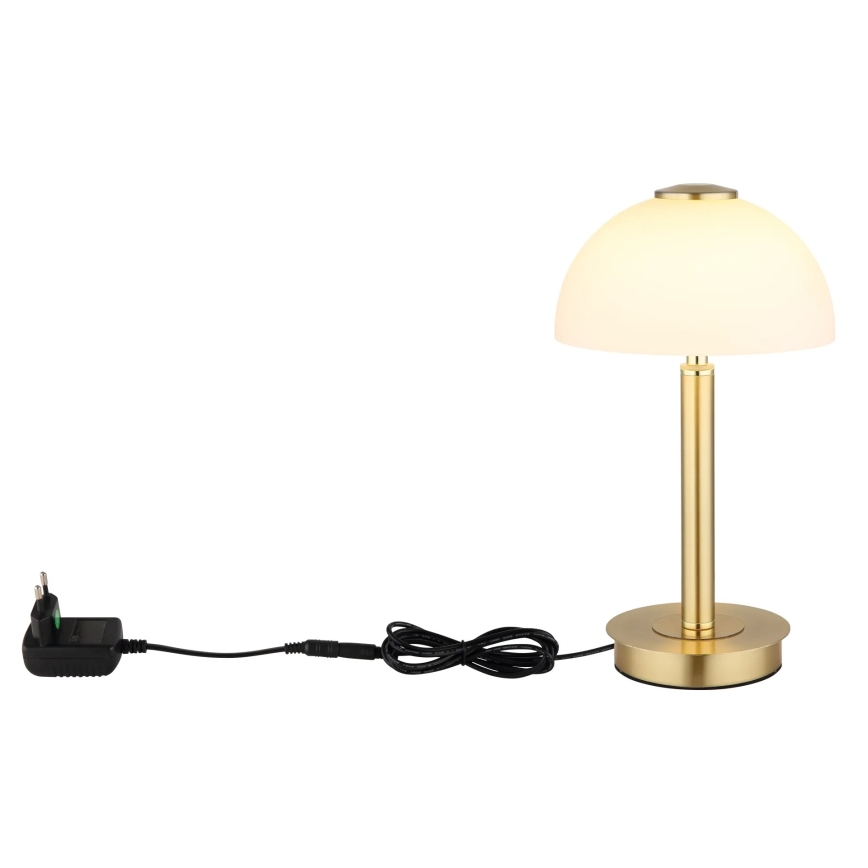 Globo - Lampada da tavolo a LED dimmerabile con controllo touch, 7W/230V, 3000K, finitura ottone