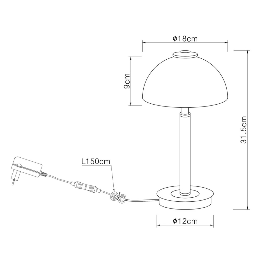 Globo - LED-dimmbare Touch-Tischlampe LED/7W/230V 3000K mattchrom