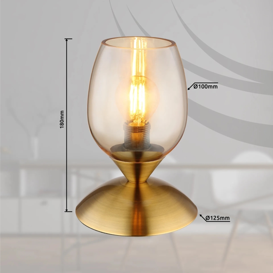 Globo - Lampe de table tactile 1xE14/25W/230V laiton