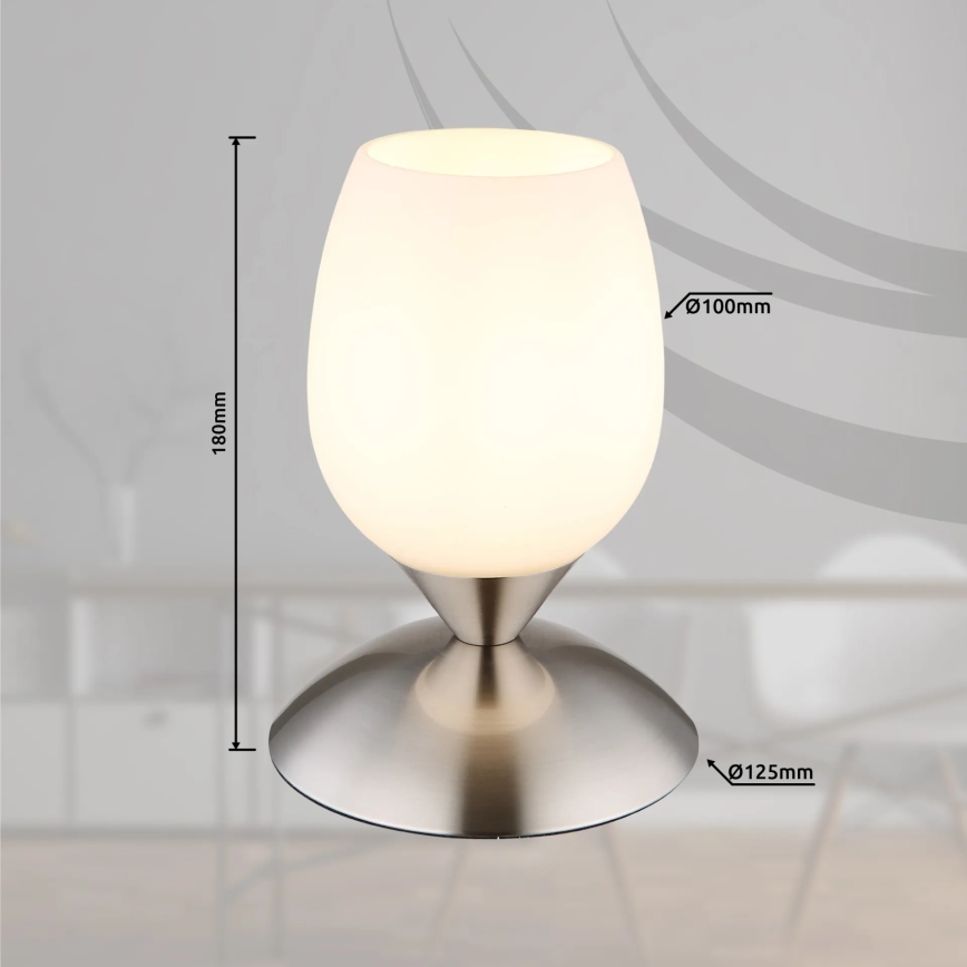 Globo - Tavolo touch lampada 1xE14/25W/230V cromo opaco