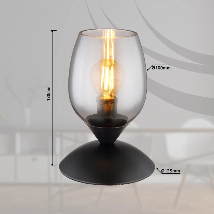 Globo - Tischleuchte mit Touch-Funktion 1xE14/25W/230V schwarz