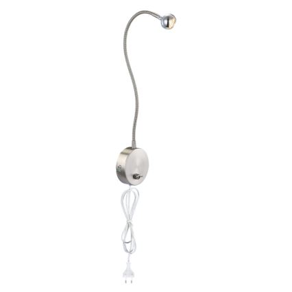 Globo - Lampada flessibile a LED 3W/230V, cromo lucido
