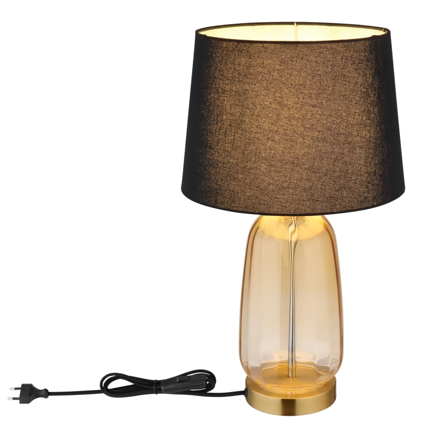 Globo - Lampada da tavolo 1xE27/40W/230V nera/marrone