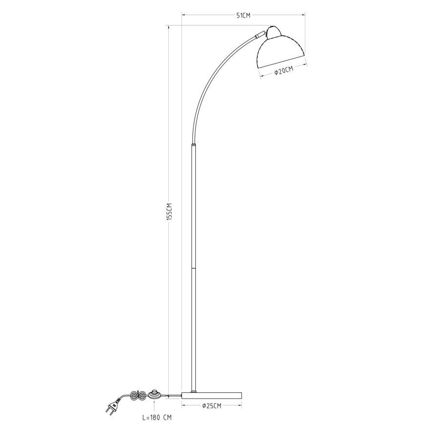 GLOBO 24703SN - Lampadaire ANITA 1xE27/40W/230V