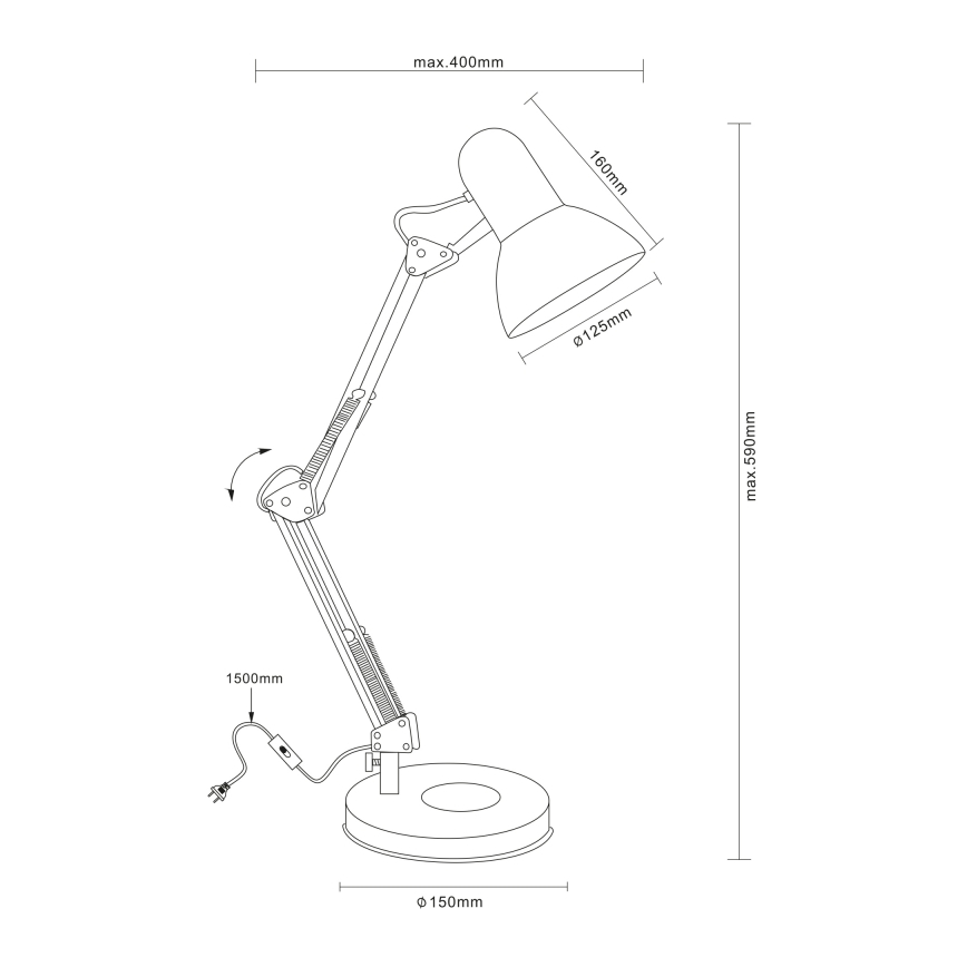 GLOBO 24881 - lampe de table FAMOUS 1xE27/40W